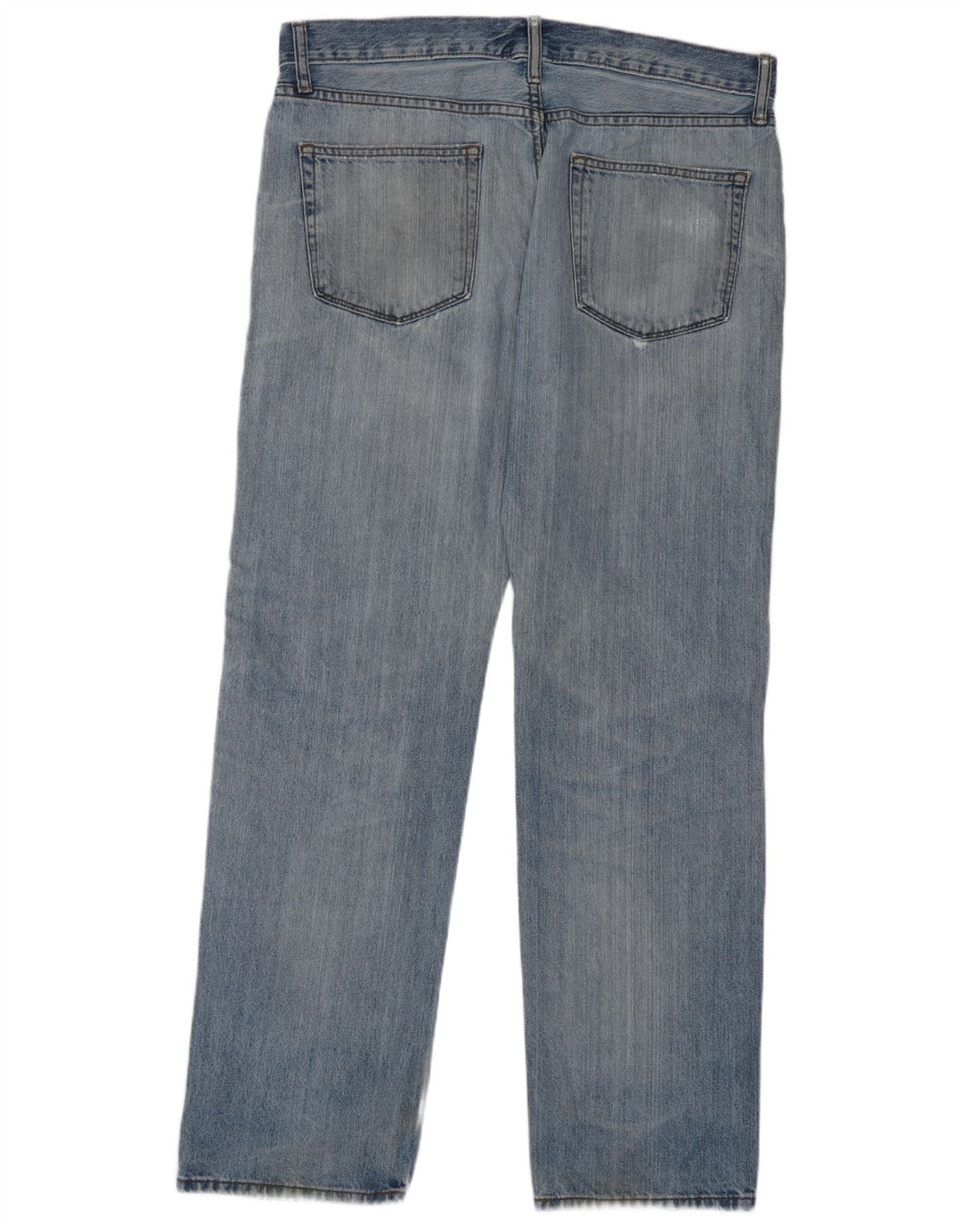 Marks & Spencer Mens Distressed Regular Straight Jeans W36 L31 Μπλε βαμβακερό