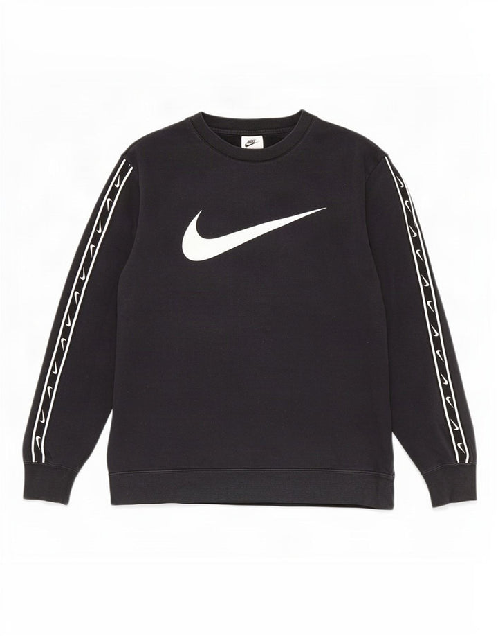 Ανδρικό γραφικό φούτερ Nike, μεσαίο μαύρο βαμβακερό