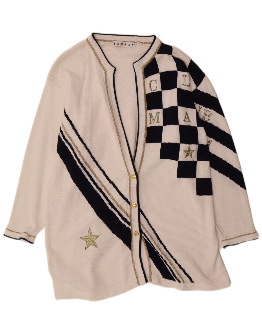 VINTAGE Γυναικείο πουλόβερ Longline Cardigan UK 14 Medium White