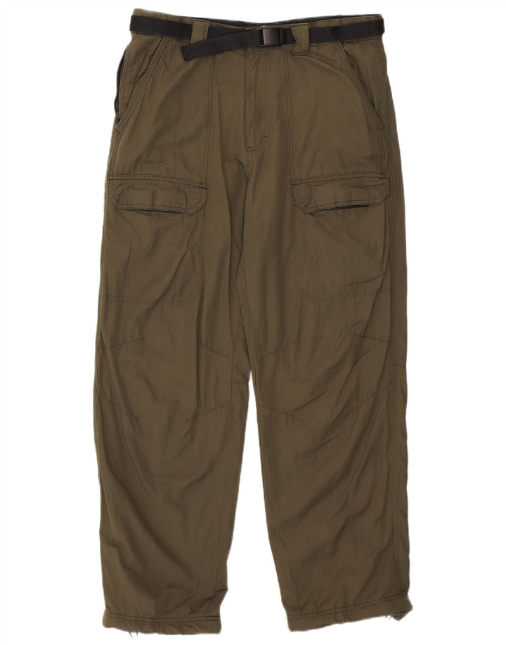 MARKS & SPENCER Mens Cargo Windbreaker Trousers W34 L31 Khaki Polyamide
