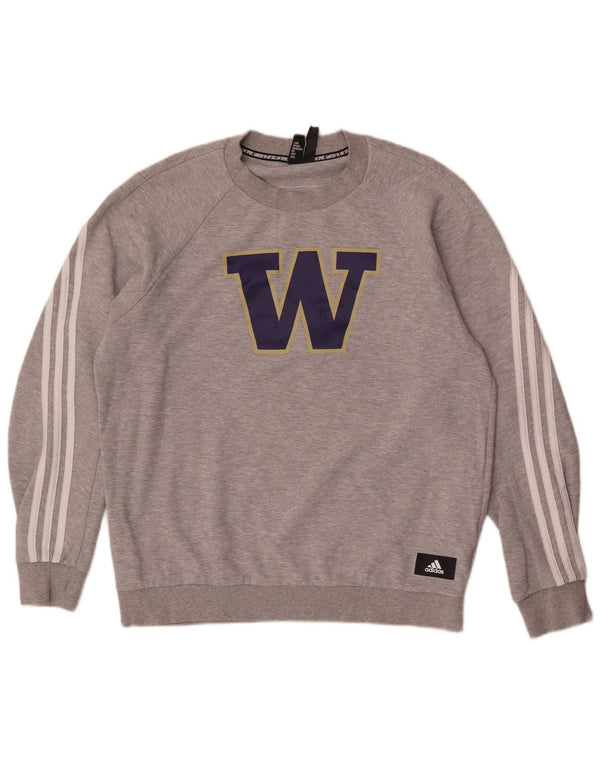 Γραφικό Φούτερ Adidas Ανδρικό Ουάσιγκτον Huskies, Μπλούζα μεγάλο γκρι βαμβακερό