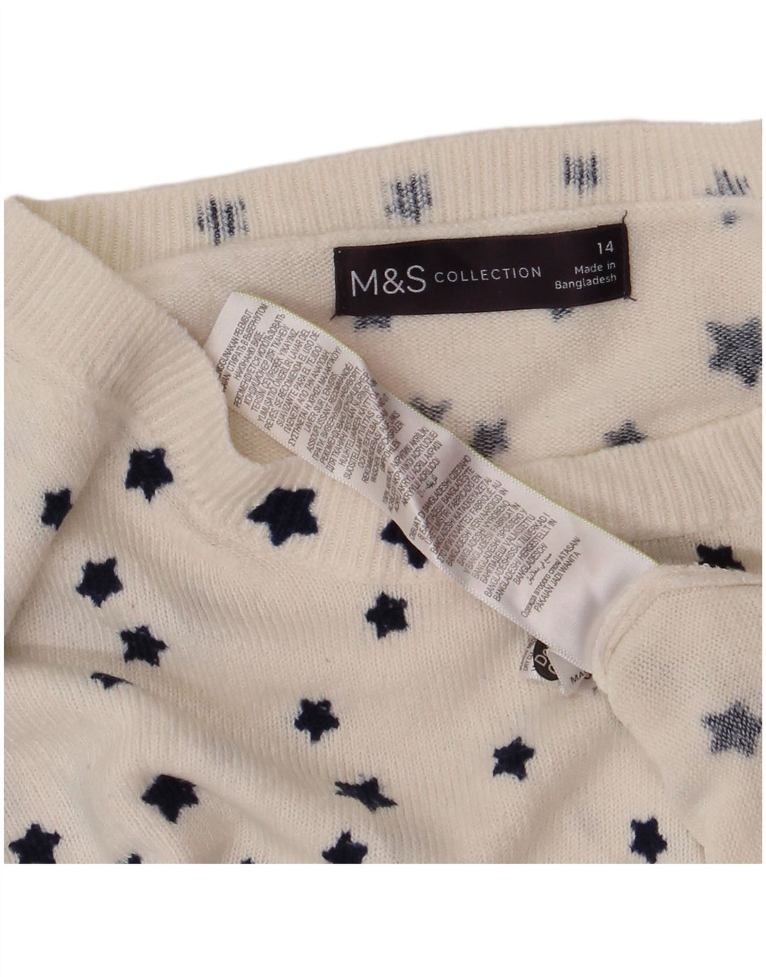 Marks & Spencer Γυναικείο πουλόβερ με λαιμόκαυστο UK 14 Large White