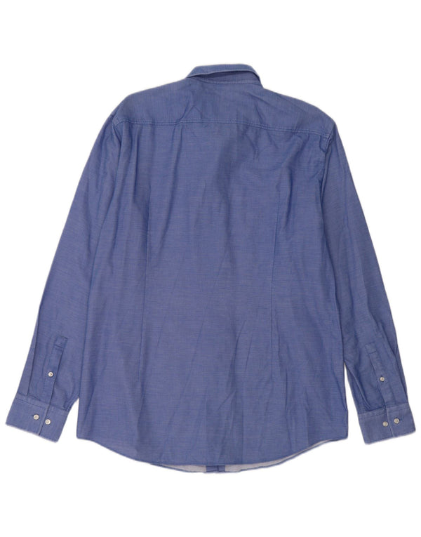 Ανδρικό πουκάμισο Hugo Boss Slim Fit Μέγεθος 44 17 1/2 XL Βαμβακερό με μπλε στίγματα