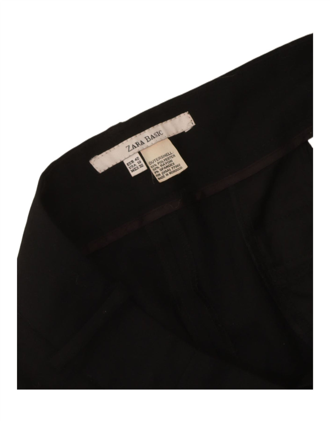 Zara Γυναικείο Slim παντελόνι Chino EU 42 Large W32 L30 Μαύρο πολυεστέρα