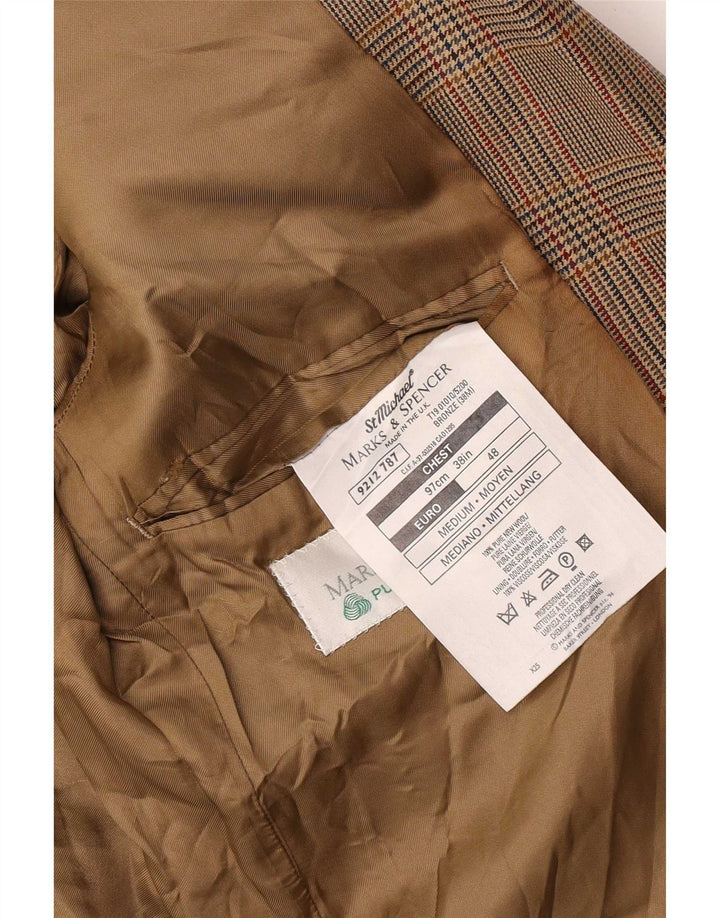 Marks & Spencer Ανδρικό σακάκι 2 κουμπιών UK 38 Medium Beige Houndstooth