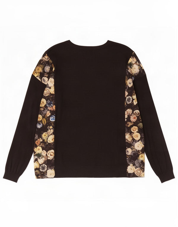 Marks & Spencer Γυναικείο πουλόβερ με λαιμόκαυστο UK 16 Large Black Floral