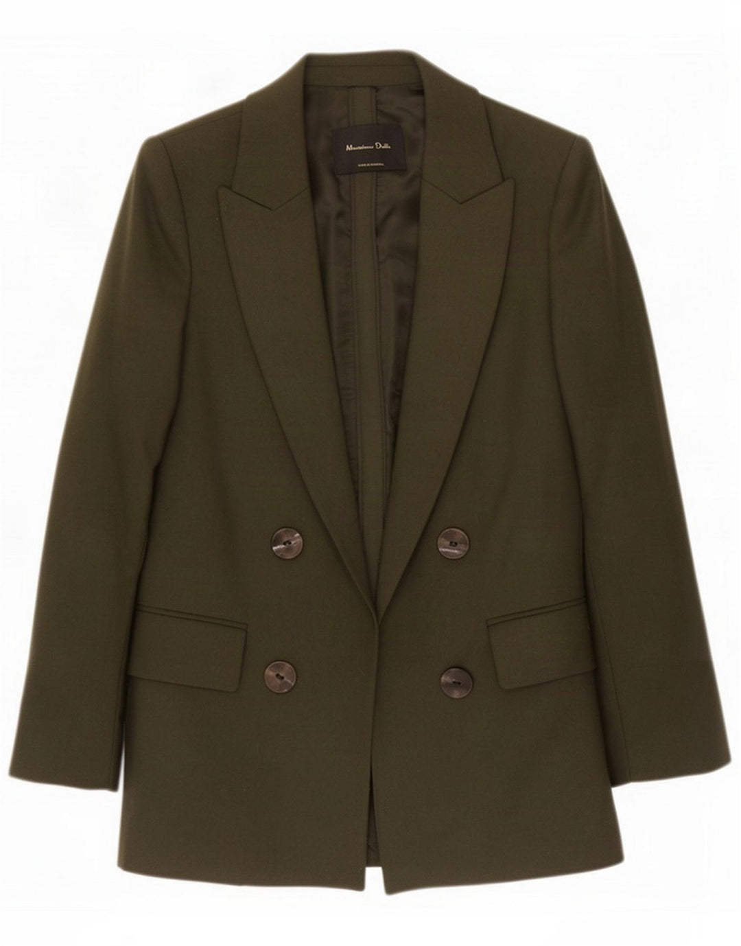 Massimo Dutti Γυναικείο ανοιχτό σακάκι μπουφάν EU 38 Small Khaki Wool