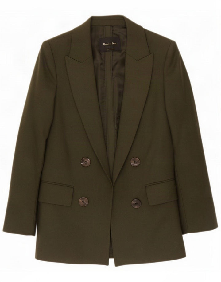 Massimo Dutti Γυναικείο ανοιχτό σακάκι μπουφάν EU 38 Small Khaki Wool