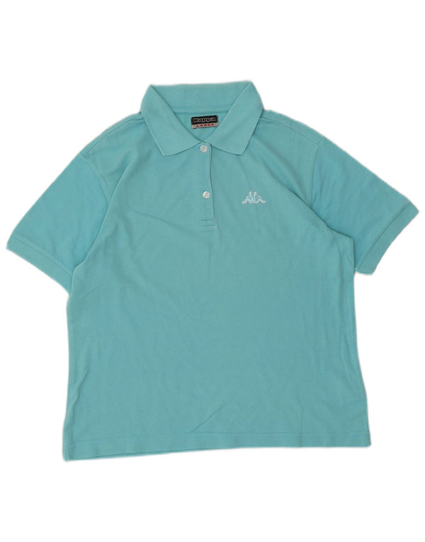 Kappa Womens Polo Shirt UK 14 Large Blue Cotton