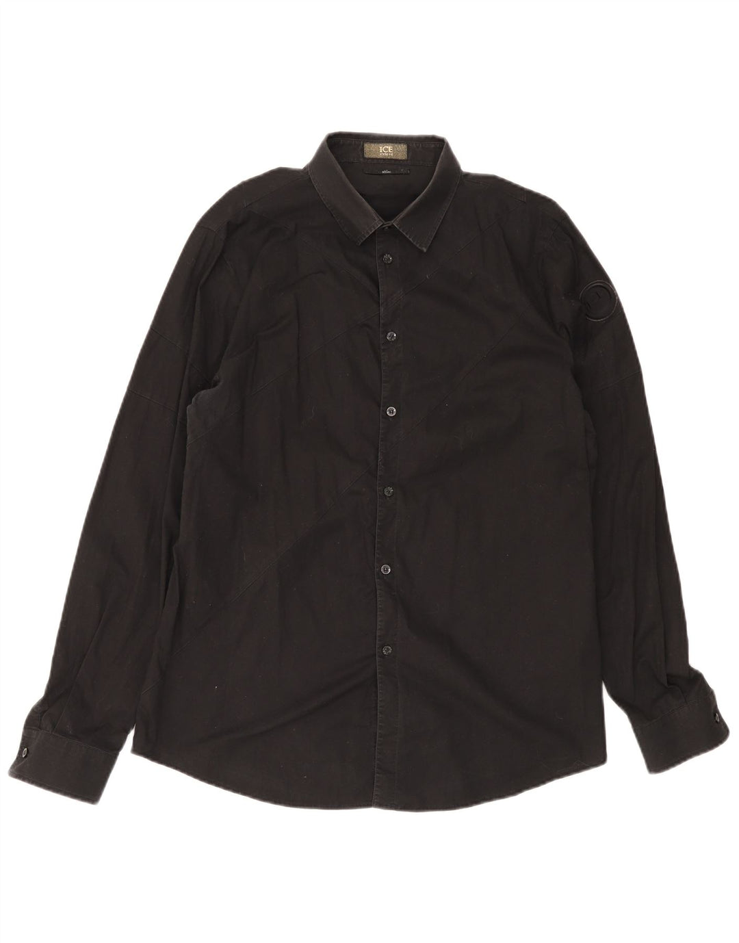 Ανδρικό πουκάμισο Iceberg Slim Fit XL Μαύρο βαμβακερό