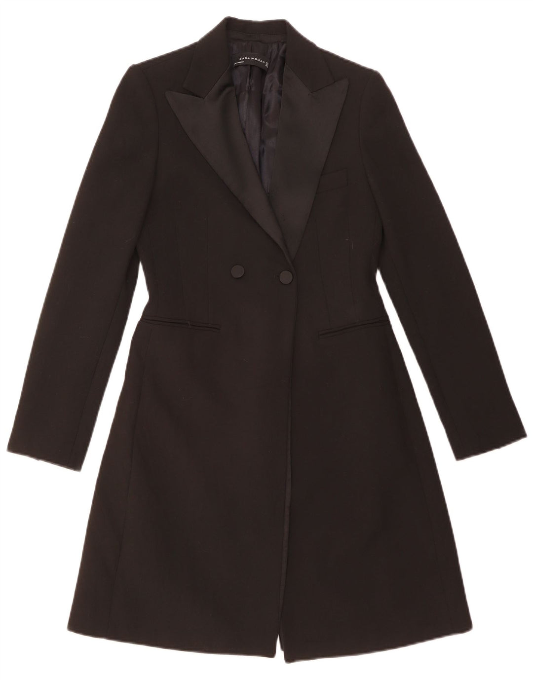 ZARA Γυναικείο Παλτό UK 10 Small Black