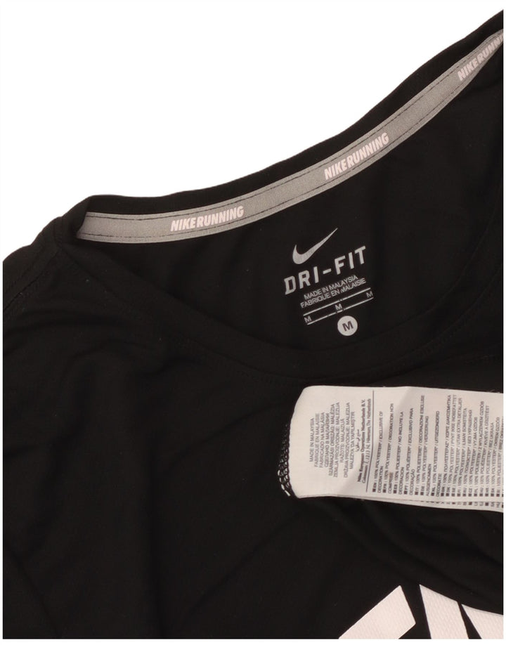 Γυναικείο γραφικό T-shirt Nike Dri Fit Top 12 μεσαίου μαύρου πολυεστέρα