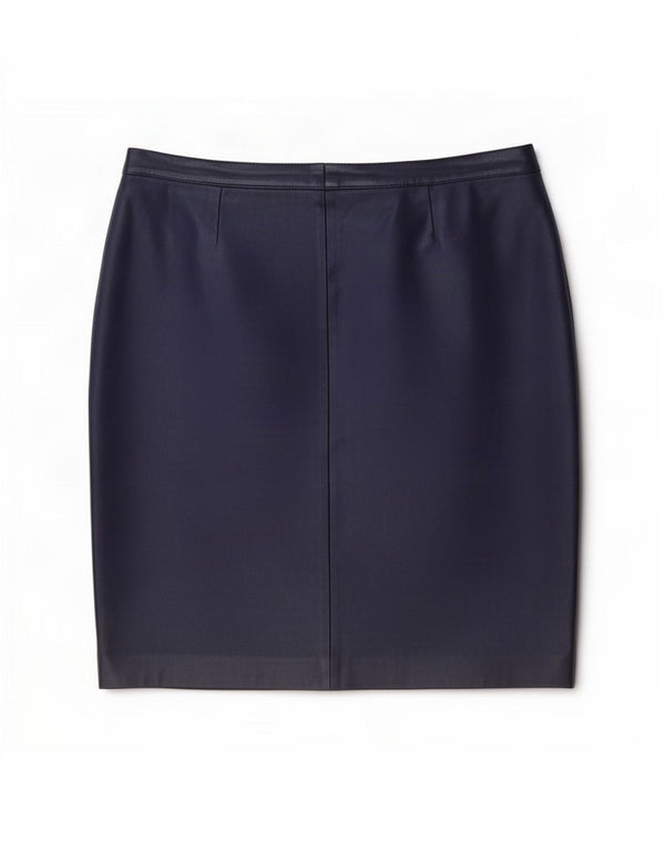 Vintage Γυναικεία Δερμάτινη Φούστα XL W36 Navy Blue
