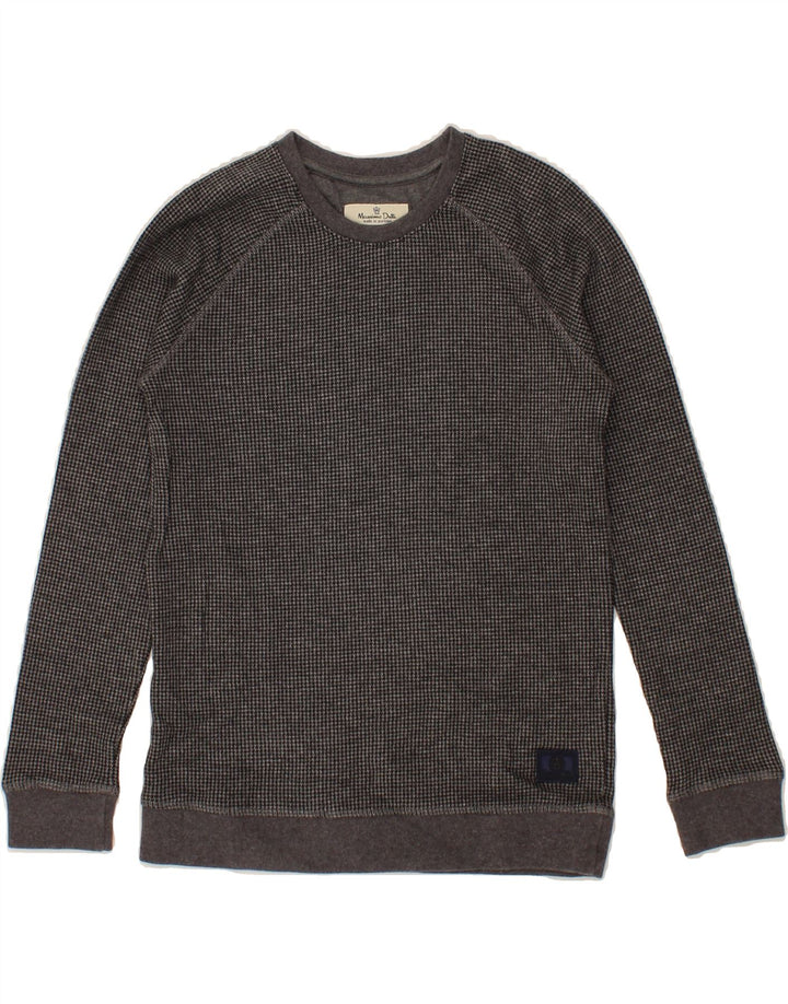 MASSIMO DUTTI Boys Sweatshirt Jumper 9-10 Years Grey Houndstooth Cotton Vintage Massimo Dutti and Second-Hand Massimo Dutti from Messina Hembry 