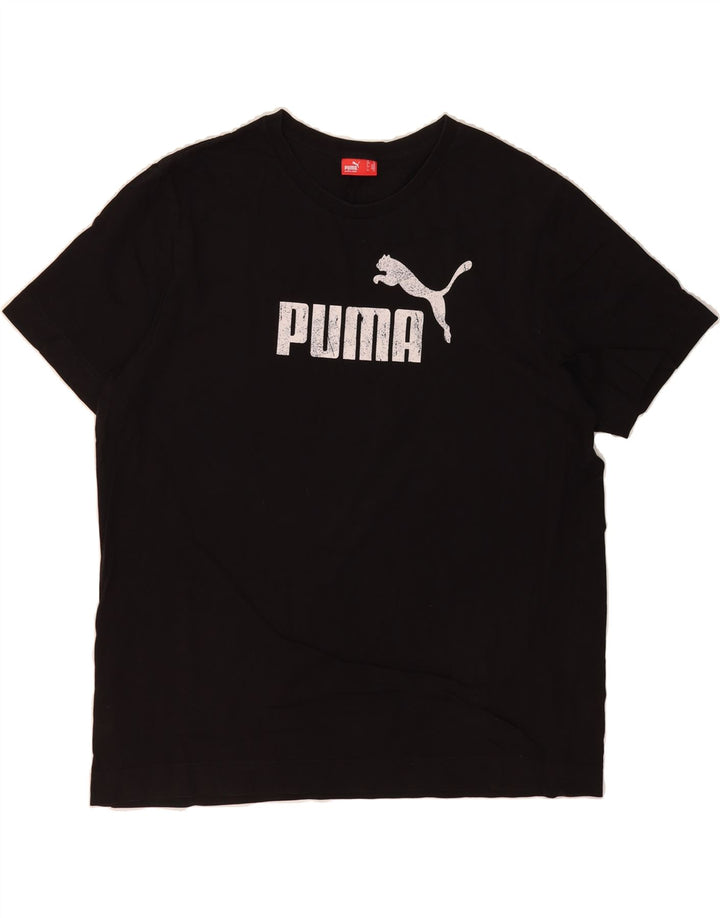 PUMA Mens Graphic T-Shirt Top XL Black Vintage Puma and Second-Hand Puma from Messina Hembry 