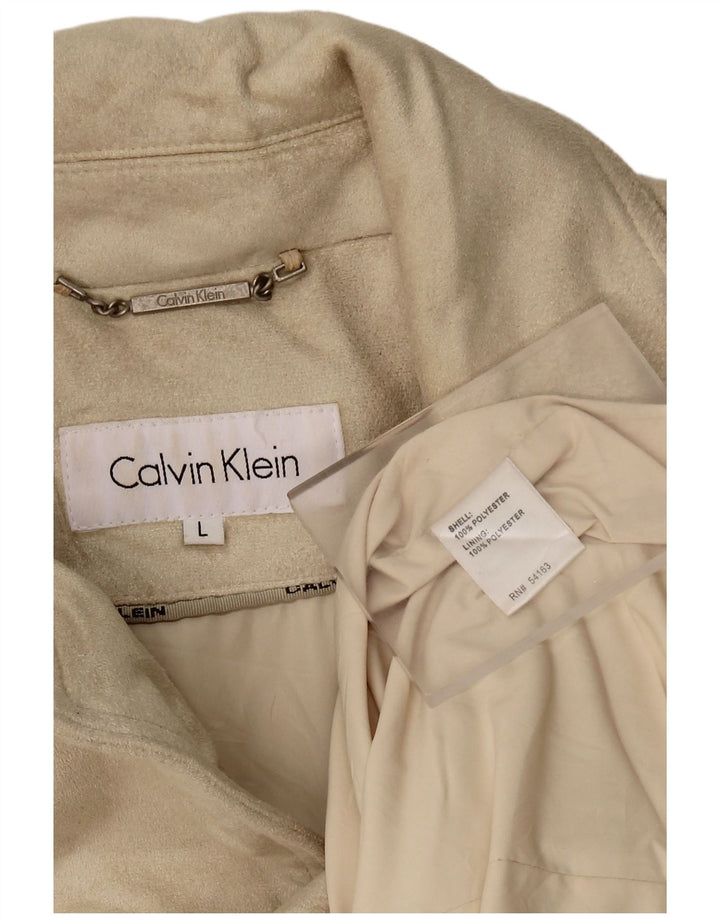 CALVIN KLEIN Γυναικείο σακάκι 3 κουμπιών UK 16 μεγάλο μπεζ πολυεστέρα