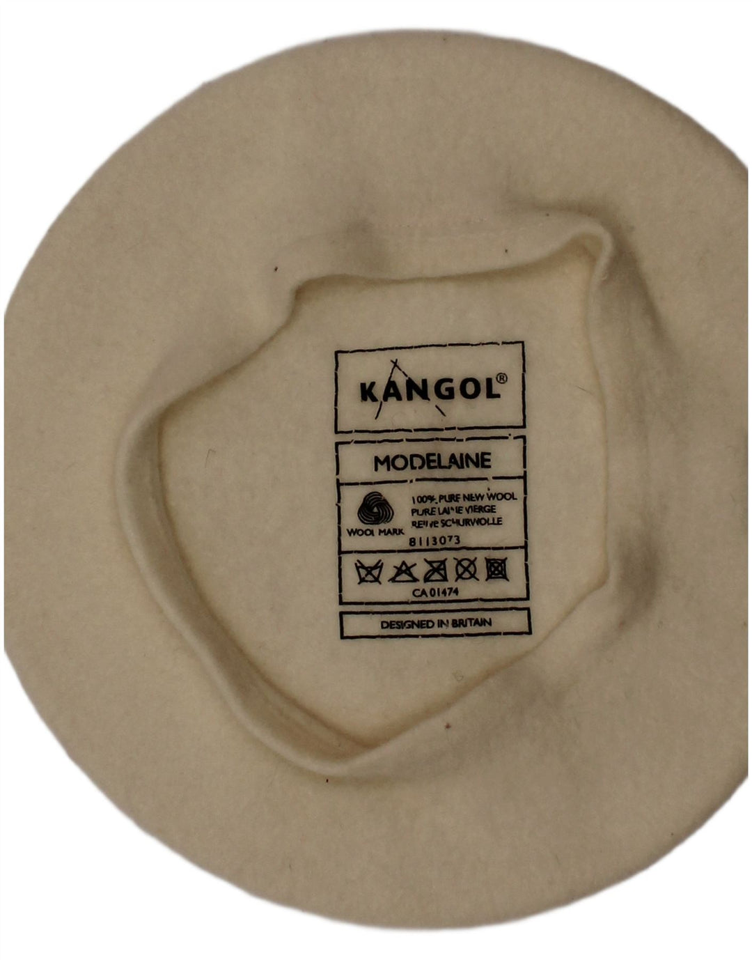 KANGOL Womens Beret Hat One Size Off White New Wool Classic