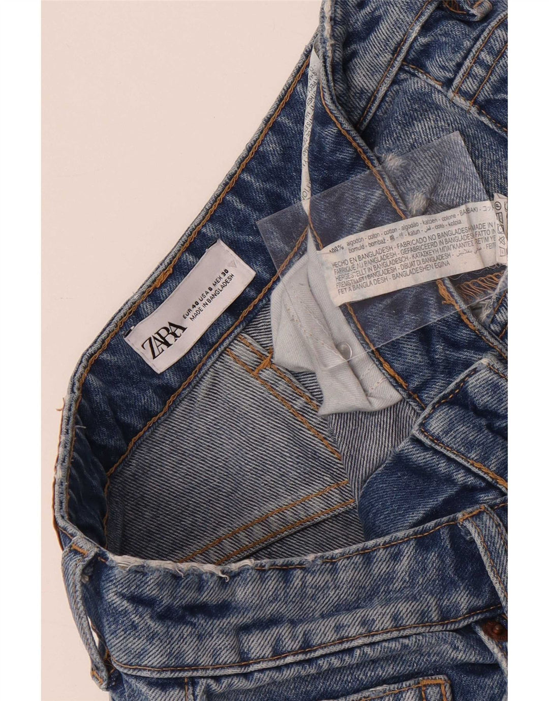 Zara Γυναικεία στραβά τζιν EU 40 Medium W30 L27 Μπλε βαμβακερό