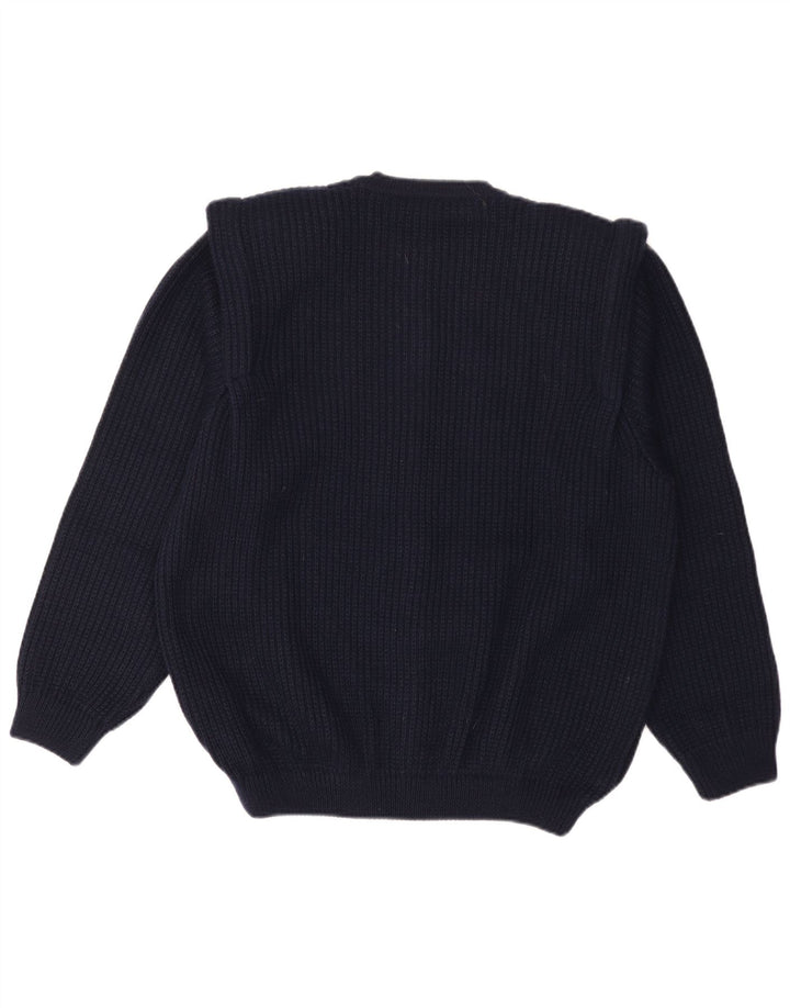 Vintage Ανδρική Ζακέτα πουλόβερ Μεγάλο Μαλλί Navy Blue