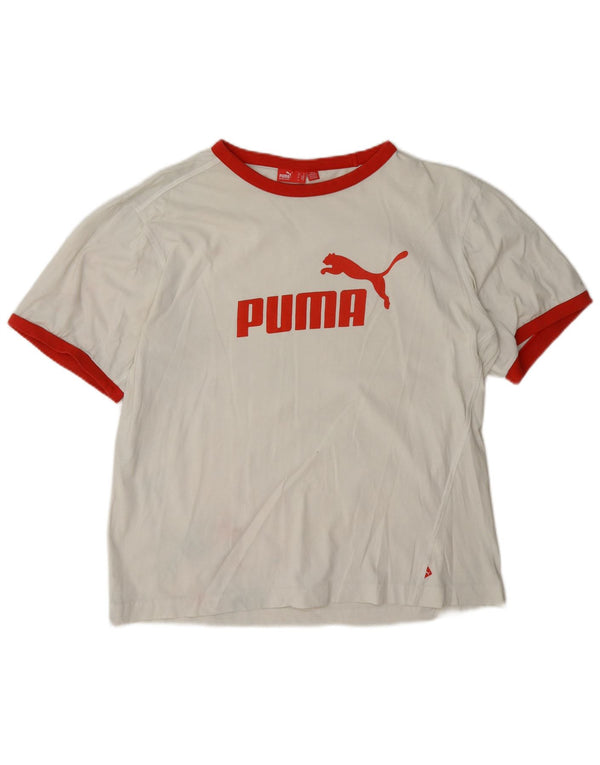 Ανδρικό γραφικό μπλουζάκι Puma Top μεσαίο λευκό χρώμα