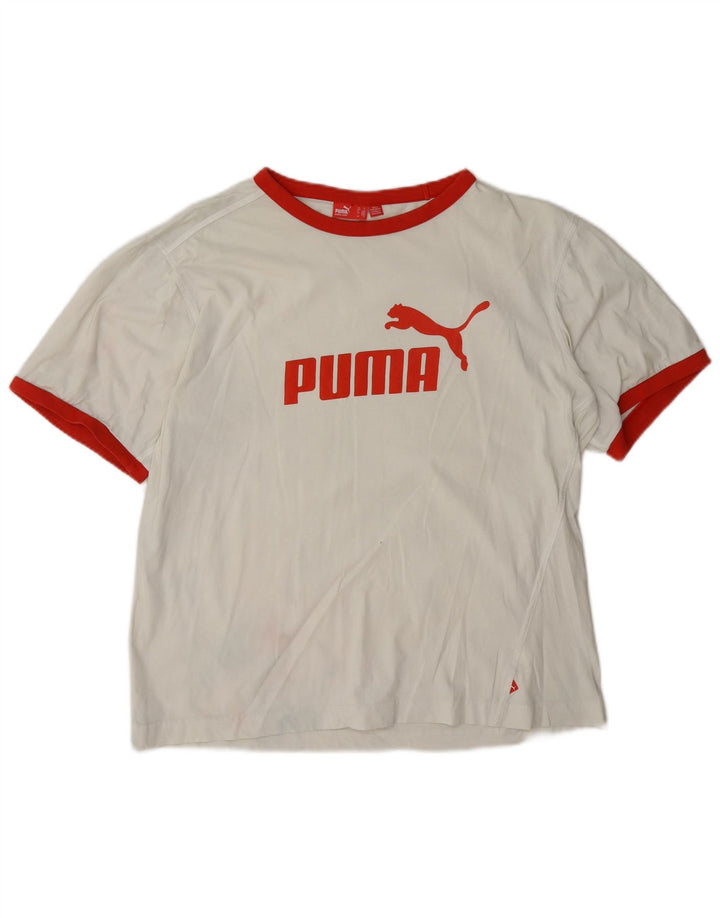 Ανδρικό γραφικό μπλουζάκι Puma Top μεσαίο λευκό χρώμα