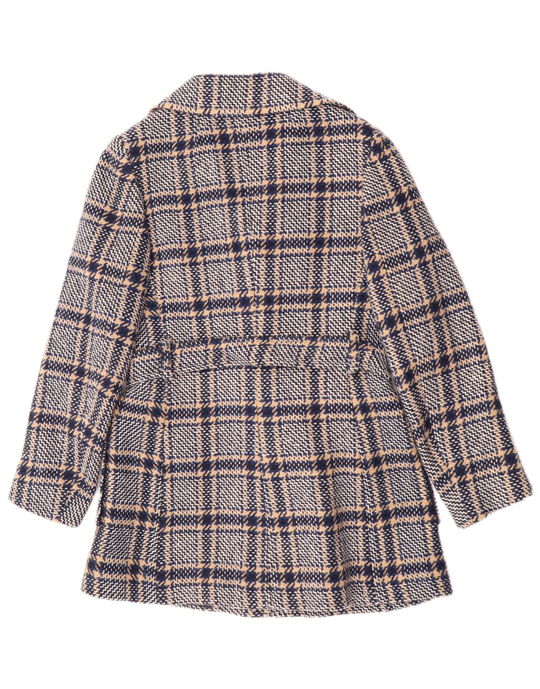 Vintage γυναικείο πανωφόρι UK 10 Small Navy Blue Check