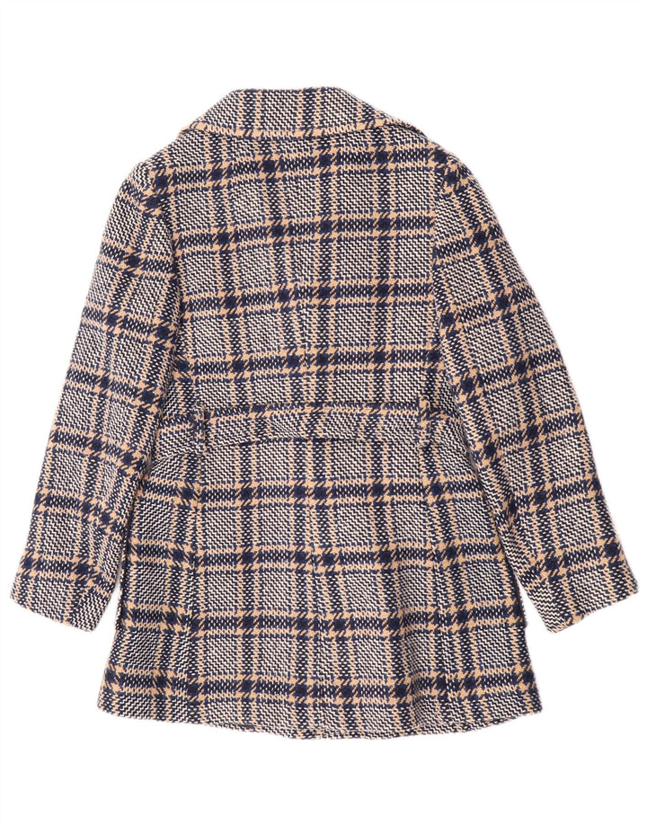 Vintage γυναικείο πανωφόρι UK 10 Small Navy Blue Check