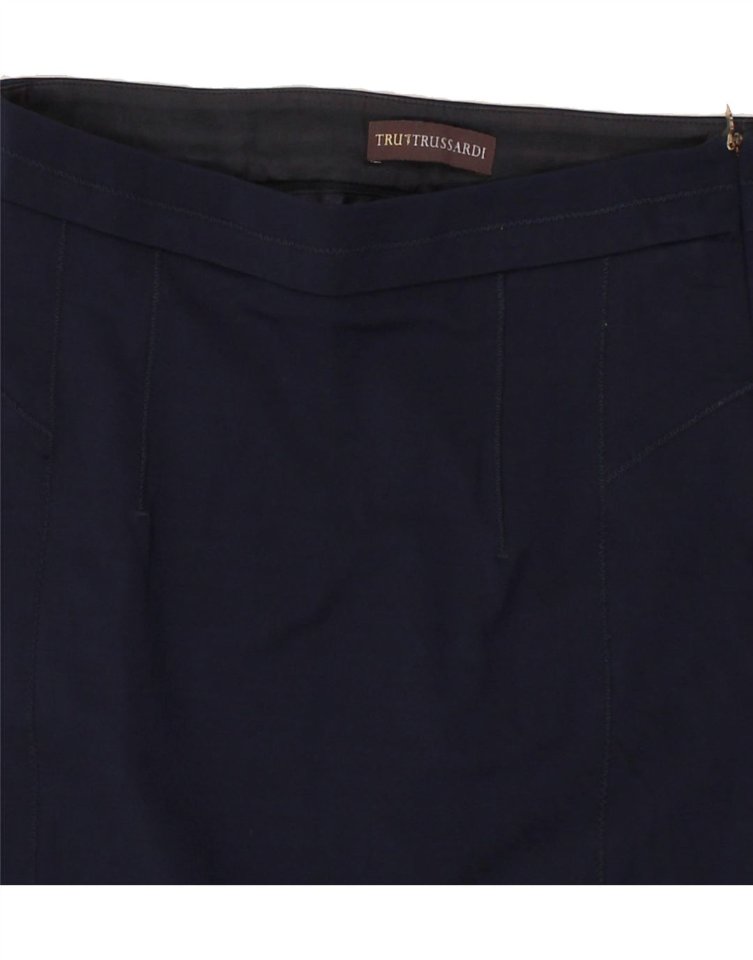 TRUSSARDI Womens Pencil Skirt IT 44 Medium W28 Navy Blue Vintage Trussardi and Second-Hand Trussardi from Messina Hembry 