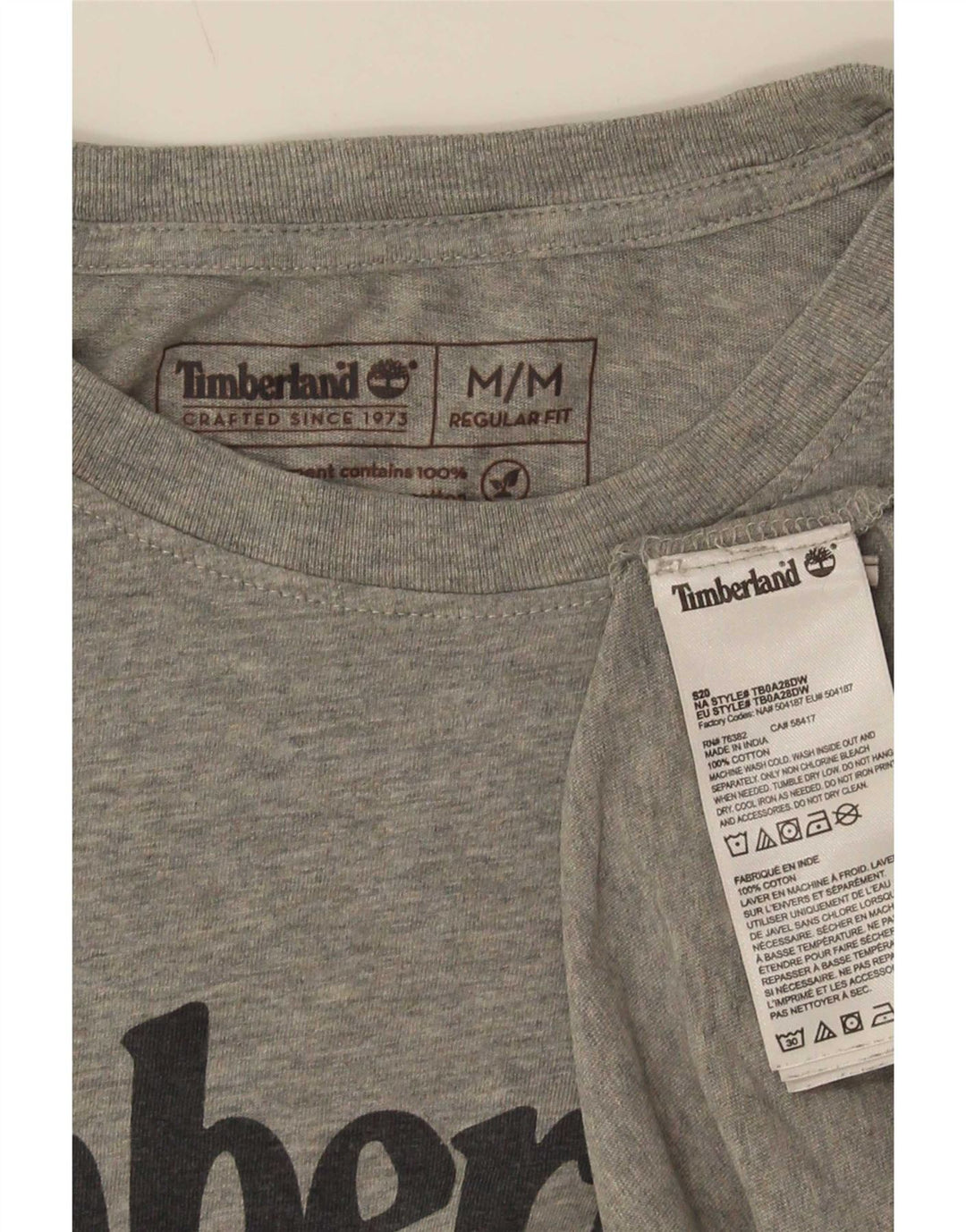 Ανδρικό γραφικό μπλουζάκι Timberland, κανονική εφαρμογή, μεσαίο βαμβακερό γκρι