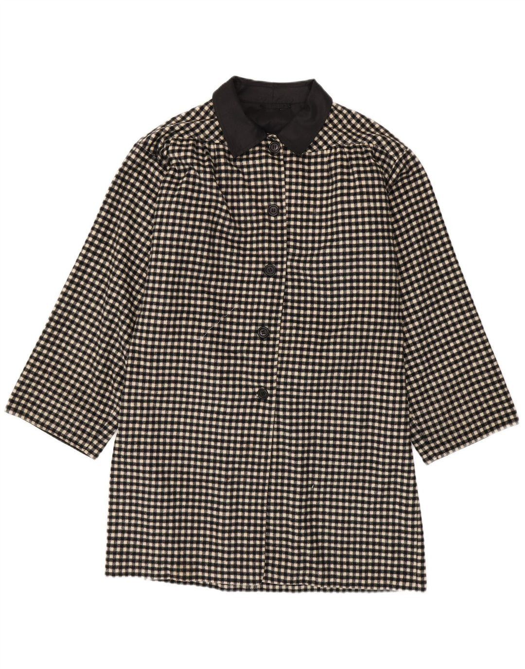 Vintage γυναικείο πανωφόρι UK 18 XL Black Gingham