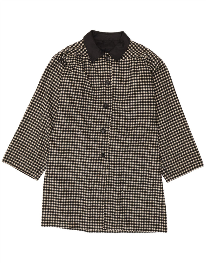 Vintage γυναικείο πανωφόρι UK 18 XL Black Gingham