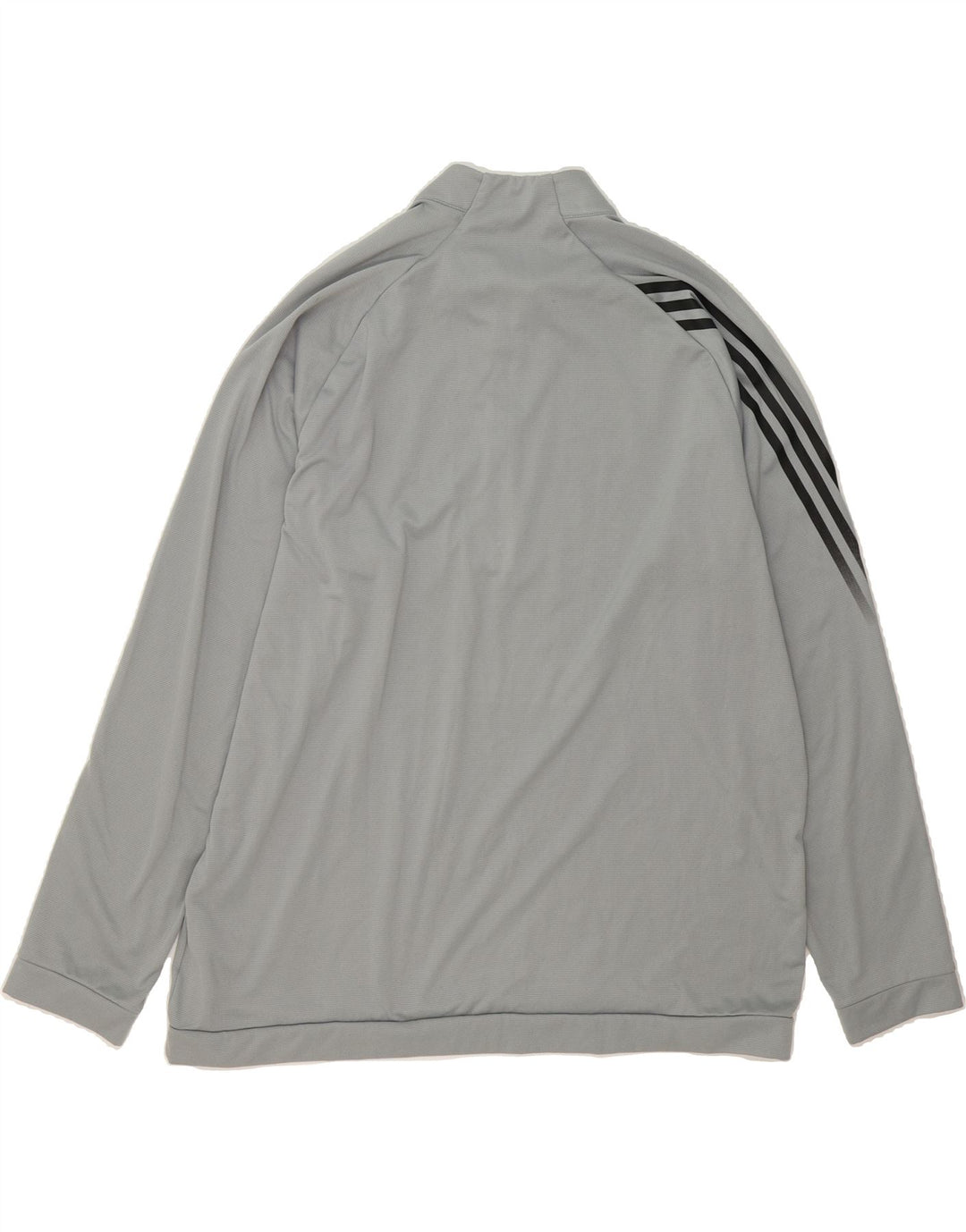 ADIDAS Mens Zip Neck Sweatshirt Jumper XL Grey Polyester Vintage Adidas and Second-Hand Adidas from Messina Hembry 