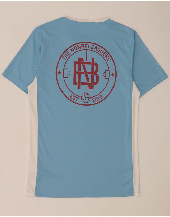 Ανδρικό γραφικό T-shirt Adidas Climalite Top Small Blue Colorblock Πολυεστέρας