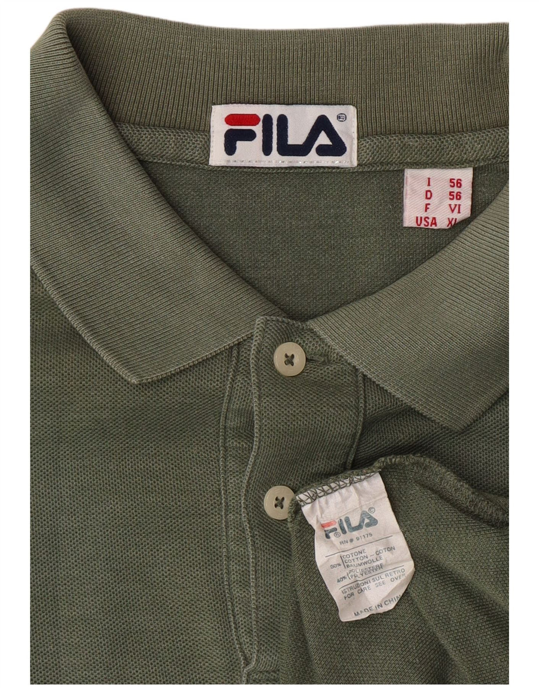 Fila Ανδρικό πουκάμισο πόλο IT 56 XL Πράσινο βαμβακερό