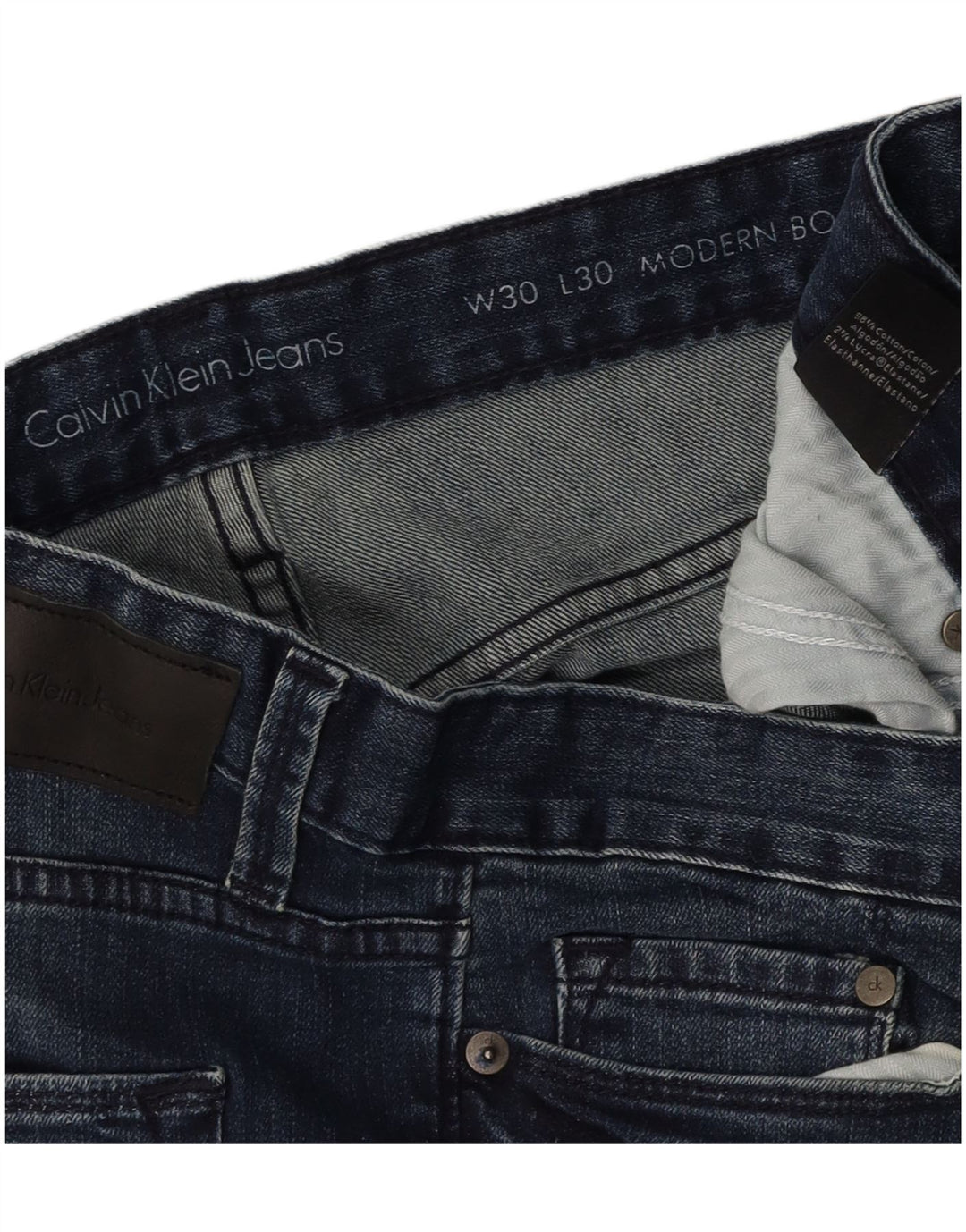 CALVIN KLEIN Γυναικείο τζιν μοντέρνο μποτάκι W30 L30 Navy Blue Cotton