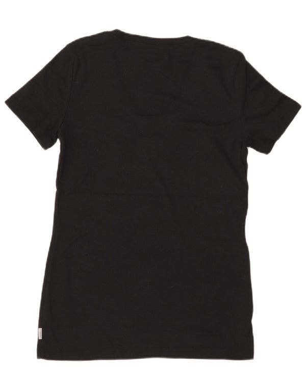 EDDIE BAUER Womens T-Shirt Top UK 10 Small Black Cotton