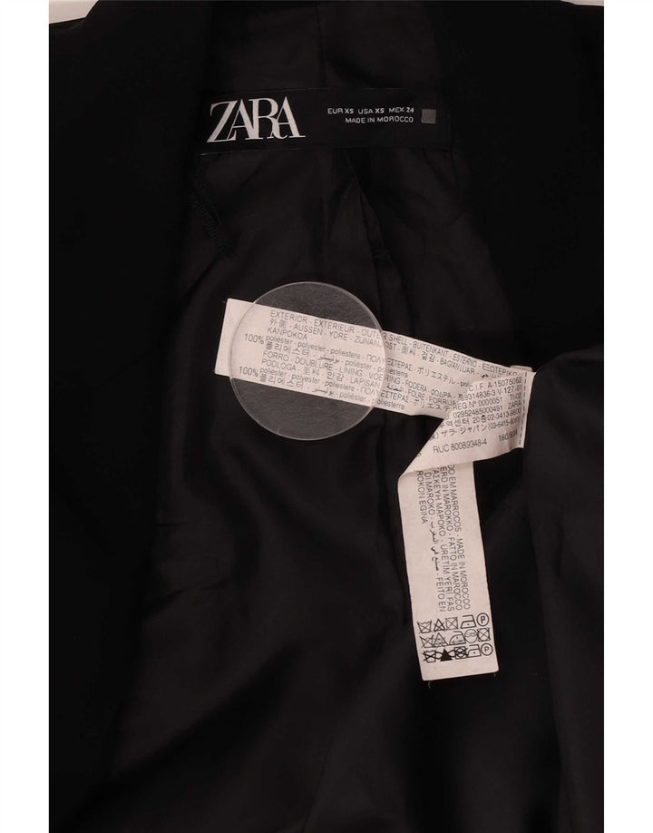 Zara Γυναικείο Μπουφάν 3/4 με ανοιχτό μανίκι UK 6 XS μαύρο πολυεστέρα