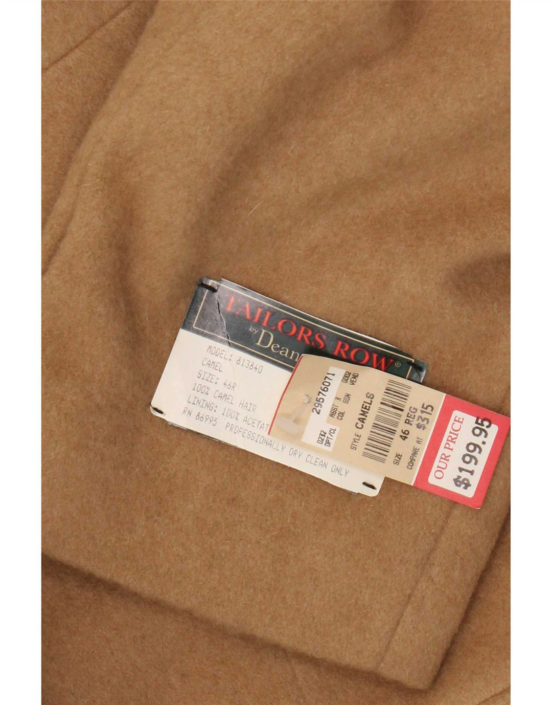 Deansgate Ανδρικό σακάκι σακάκι με 2 κουμπιά UK 46 3XL Beige Camelhair