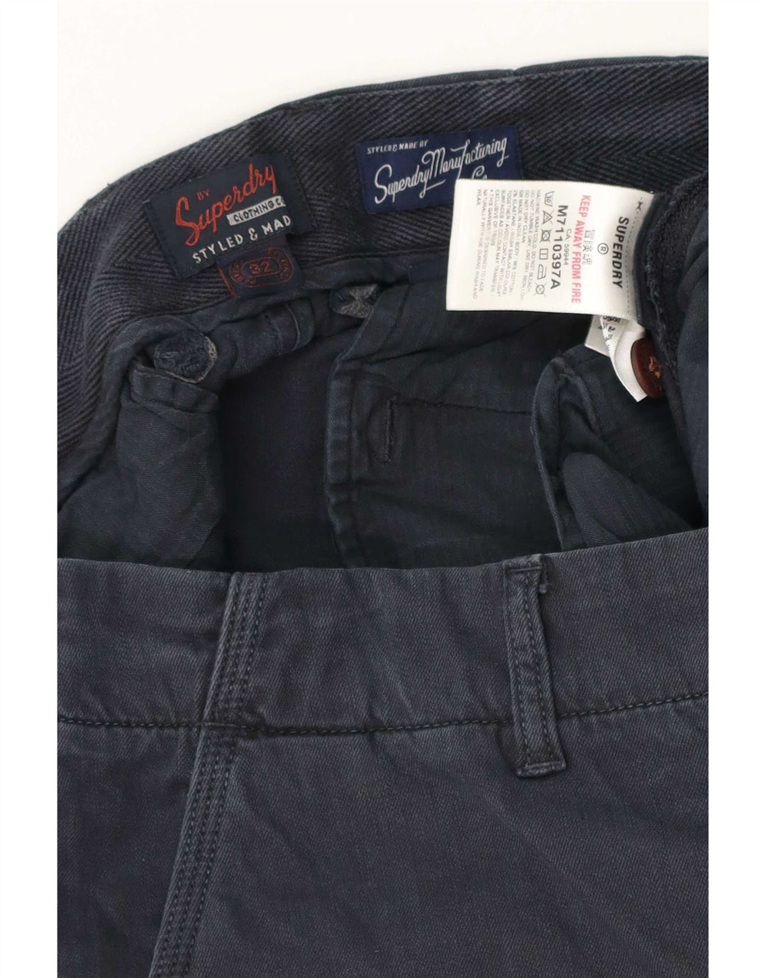 Ανδρικό σορτς Chino Superdry W32 Βαμβακερό μεσαίο ναυτικό μπλε