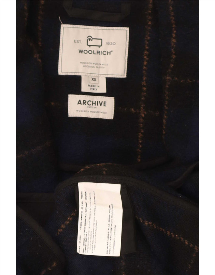 Woolrich Γυναικείο Oversized Πανωφόρι UK 6 XS Navy Blue Check Polyester