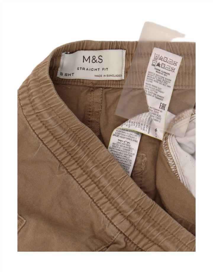Marks & Spencer Ανδρικά ίσια παντελόνια Chino κανονική εφαρμογή Μικρό καφέ βαμβακερό