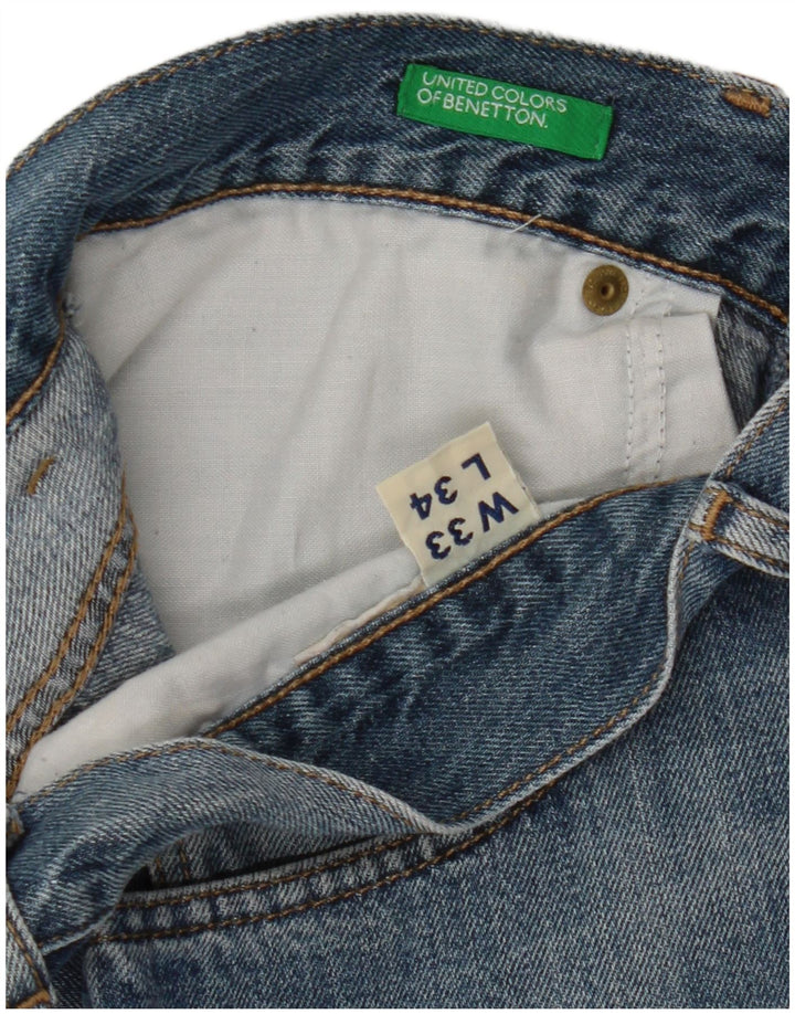 Ανδρικό τζιν σορτς Benetton W33 μεσαίο μπλε