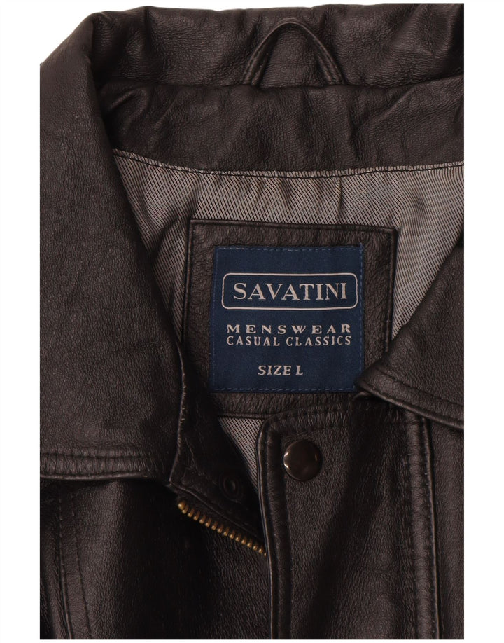 Vintage Ανδρικό Δερμάτινο Μπουφάν UK 40 Large Μαύρο Δερμάτινο