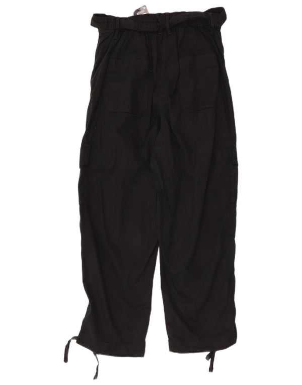 MARKS & SPENCER Womens Straight Cargo Trousers UK 8 Small W28 L23 Black