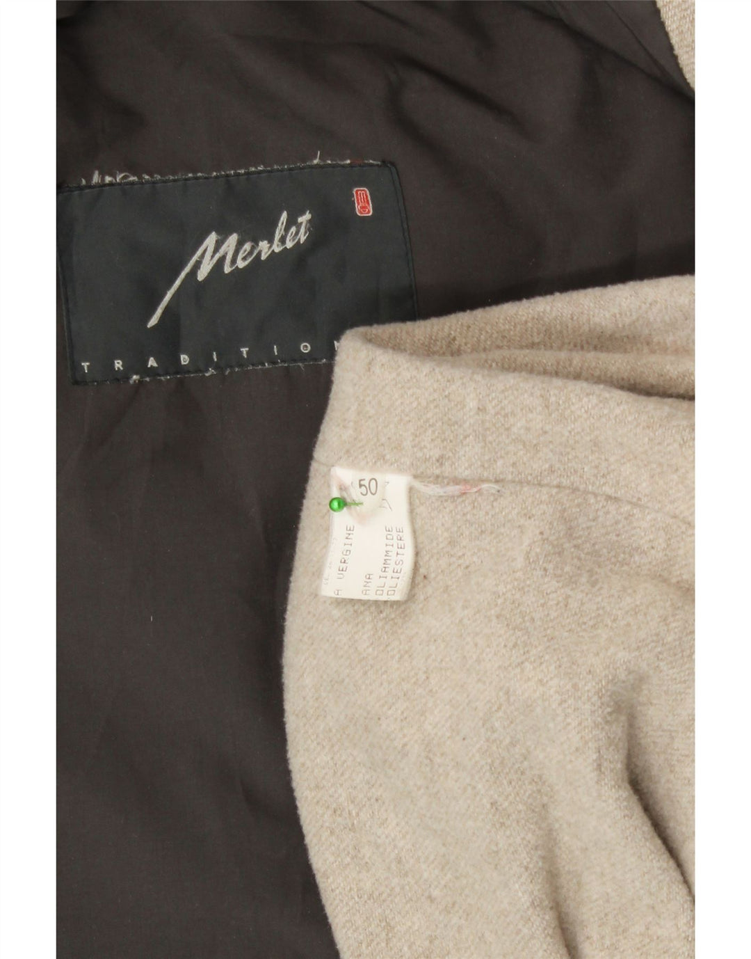 Ανδρικό παλτό Merlet με κουκούλα IT 50 Μεγάλο Μαλλί Χακί