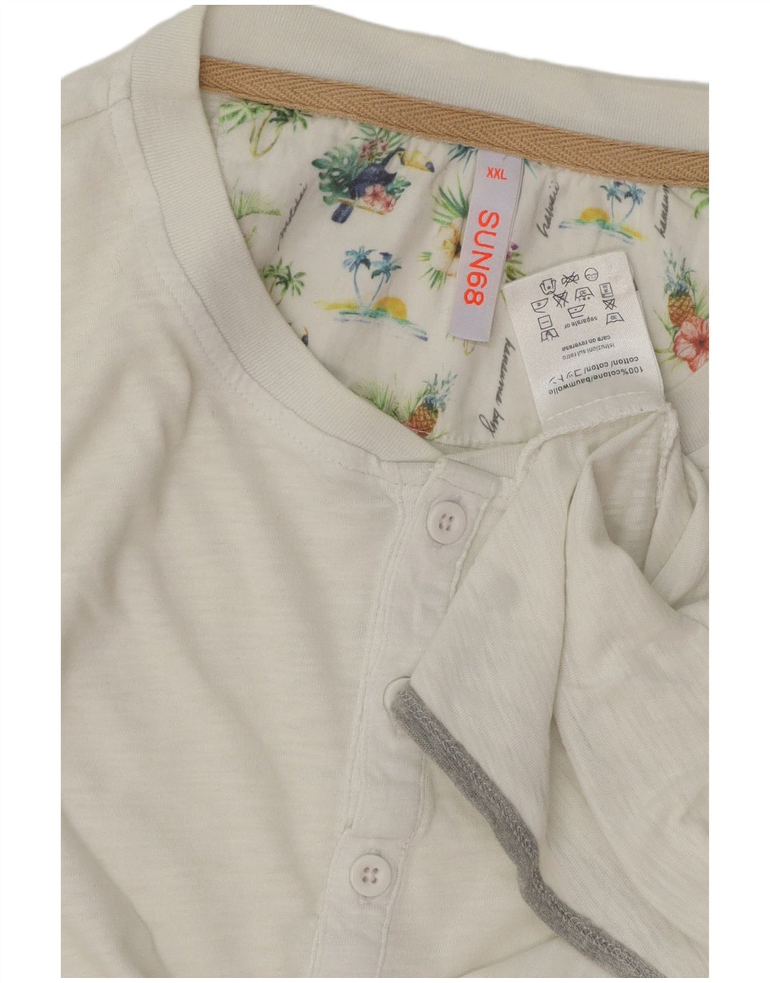 Sun68 Ανδρικό T-Shirt Top 2XL Λευκό βαμβακερό