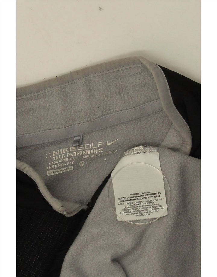 Ανδρικό φούτερ Therma-Fit NIKE με λαιμόκοψη με φερμουάρ, μεσαίο μαύρο πολυεστέρα