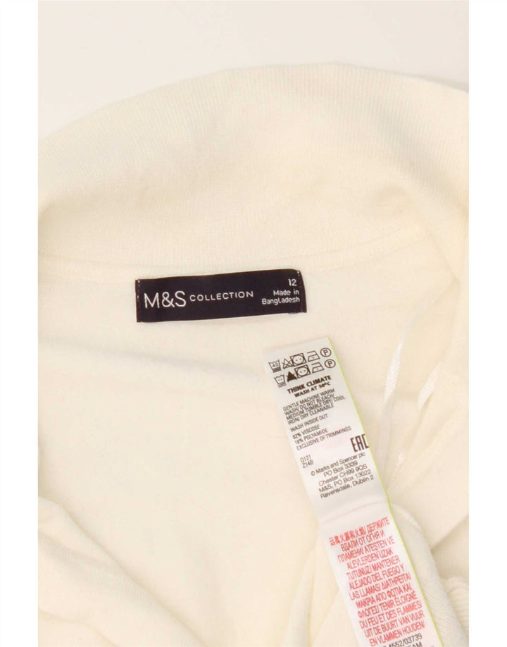 Marks & Spencer Γυναικείο πουκάμισο πόλο UK 12 μεσαία λευκή βισκόζη