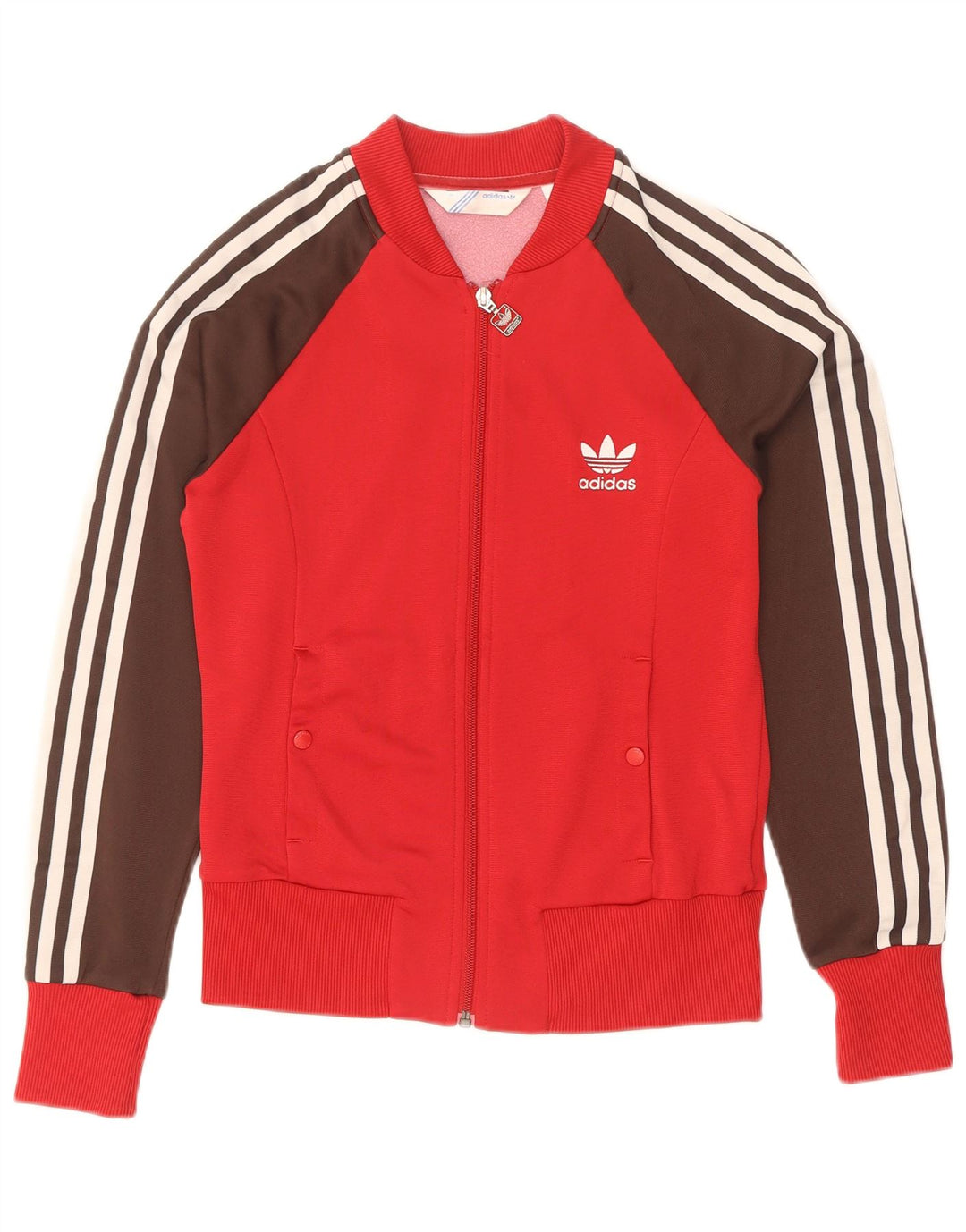 Γυναικεία αθλητική φόρμα Adidas Top Jacket IT 38 XS Red Colourblock Polyamide