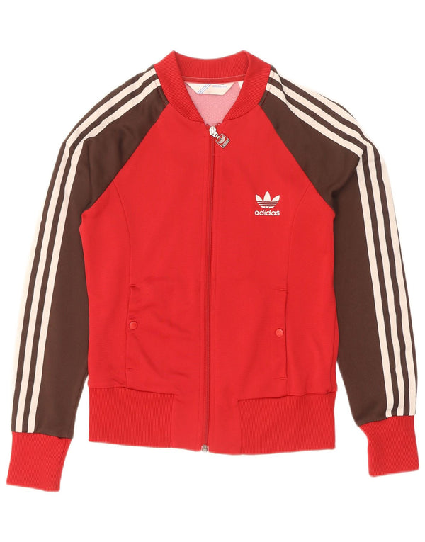 Γυναικεία αθλητική φόρμα Adidas Top Jacket IT 38 XS Red Colourblock Polyamide